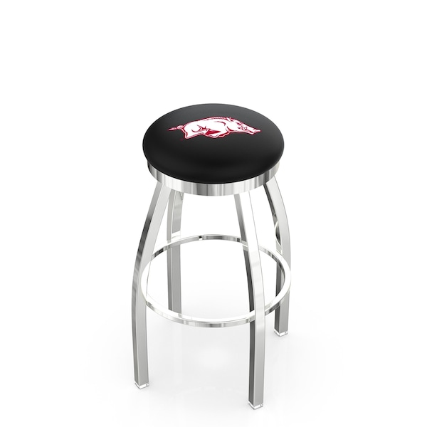 Holland Bar Stool Co 25" Chrome Arkansas Swivel Bar Stool, Accent Ring - L8C2C25ARKNUN