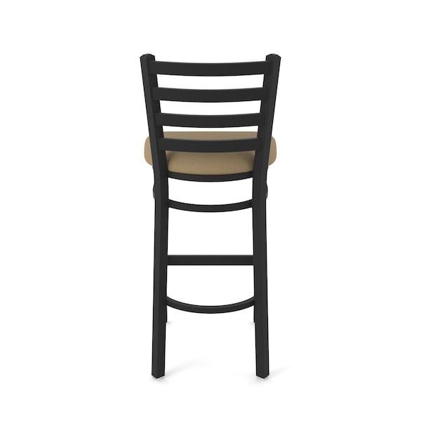 Holland Bar Stool Co 30" Stationary Bar Stool, Black Wrinkle, Rein Thatch Seat - 40030BW026