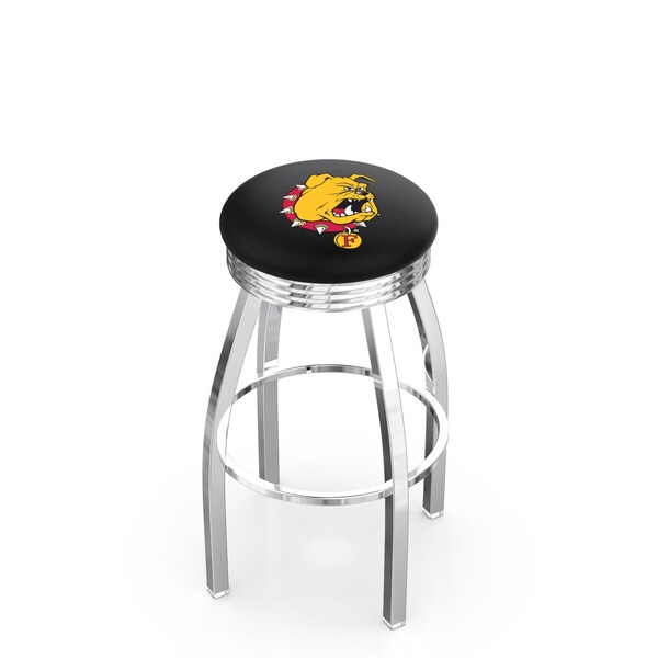 Holland Bar Stool Co 25" Chrome Ferris State Swivel Bar Stool, Accent Ring - L8C3C25FERRST