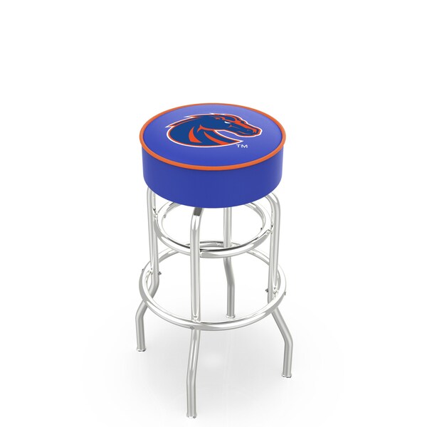 Holland Bar Stool Co 30" Boise State Cushion Seat, 2-Ring Chrome Swivel Bar Stool - L7C130BOISES