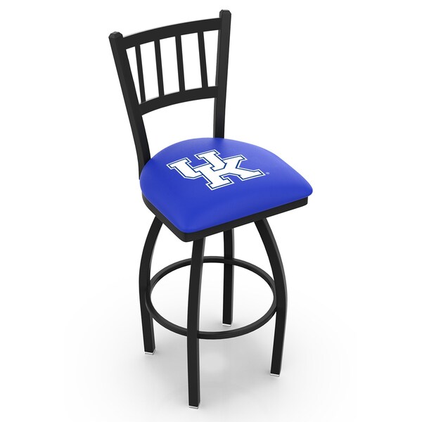 Holland Bar Stool Co 30" Blk Wrinkle Kentucky "UK" Swivel Bar Stool, Jailhouse Back - L01830UKY-UK
