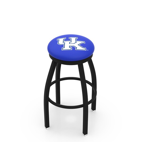 Holland Bar Stool Co 25" Blk Wrinkle Kentucky "UK" Swivel Bar Stool, Accent Ring - L8B2B25UKY-UK