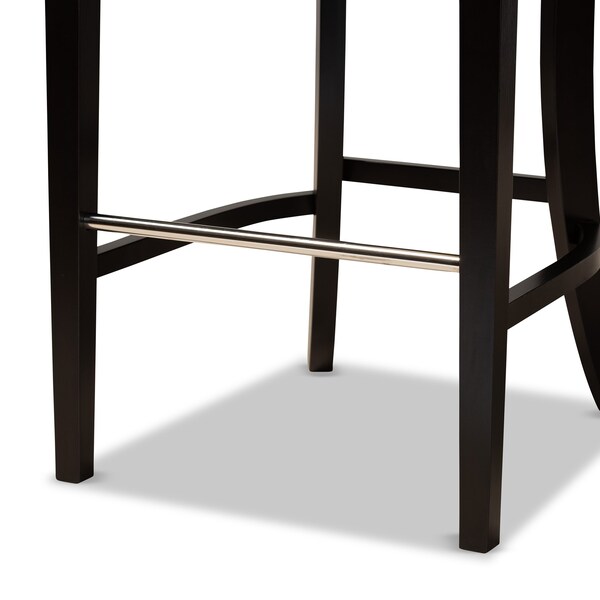 Baxton Studio Aldon Modern and Contemporary Grey Fabric and Dark Brown Finished Wood 2-Piece Bar Stool Set - 181-11005-ZORO