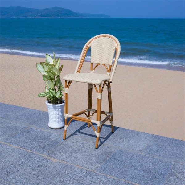 Safavieh 19.75 x 25.5 x 46.5 in. California Bar Stool, Natural - PAT7534A