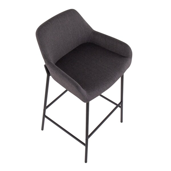 Lumisource Daniella Fixed-Height Bar Stool - Set of 2 PR - B30-DNLA2 BKCHAR2