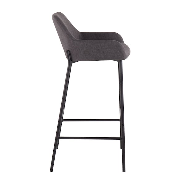 Lumisource Daniella Fixed-Height Bar Stool - Set of 2 PR - B30-DNLA2 BKCHAR2