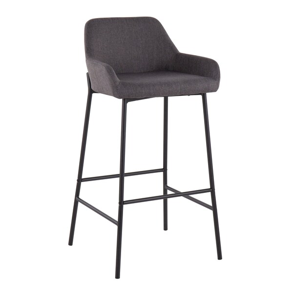 Lumisource Daniella Fixed-Height Bar Stool - Set of 2 PR - B30-DNLA2 BKCHAR2