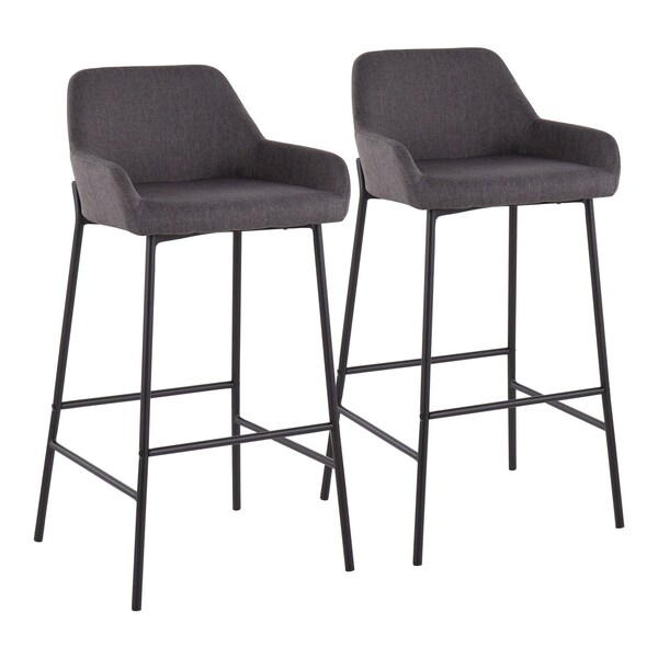 Lumisource Daniella Fixed-Height Bar Stool - Set of 2 PR - B30-DNLA2 BKCHAR2