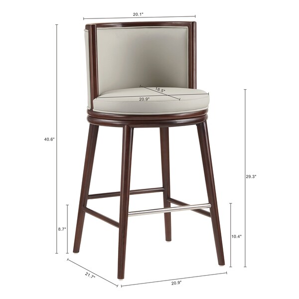 Manhattan Comfort Evalyn Barstool in Stone - Set of 2 - 2-BS024-ST