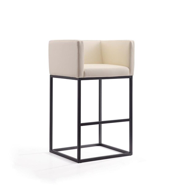 Celebracion Embassy Cream & Black Metal Barstool 38 x 21 x 20.5 in. - CE1832606