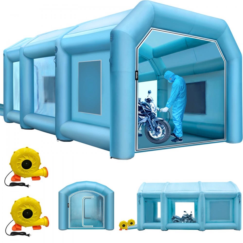 VEVOR Inflatable Spray Booth Car Paint Tent 29.5x19.7x13FT with Filter 2 Blowers - CQSPQFHSKC964WKG2V1