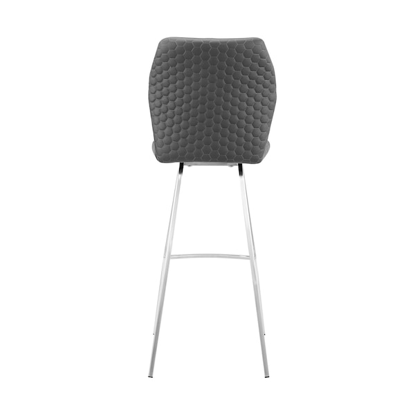 Armen Living Tandy Gray Faux Leather and Brushed Stainless Steel 30" Bar Stool - LCTNBABSGR30