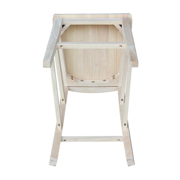 International Concepts Ava Bar Height Stool, 30" Seat Height, Unfinished - S-133
