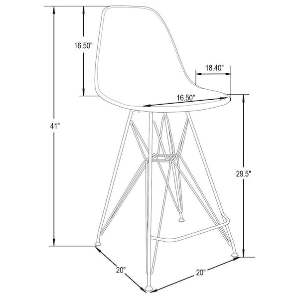 Leisuremod Cresco Modern Acrylic Barstool with Gold Chrome Base and Footrest, Clear - CBG26CL