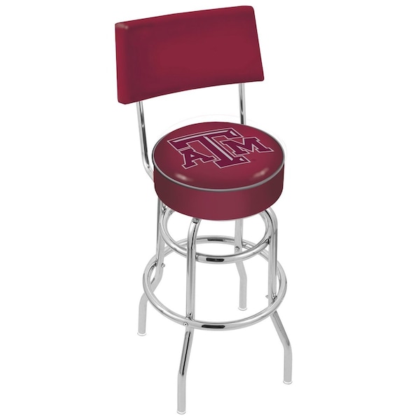 Holland Bar Stool Co 25" Chrome 2-Ring Texas A&M Swivel Bar Stool, Back - L7C425TEXA-M