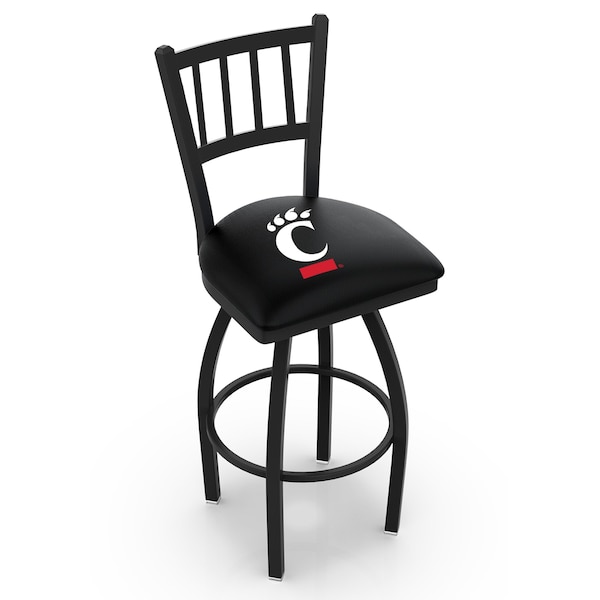 Holland Bar Stool Co 30" Blk Wrinkle Cincinnati Swivel Bar Stool, Jailhouse Back - L01830CINCIN