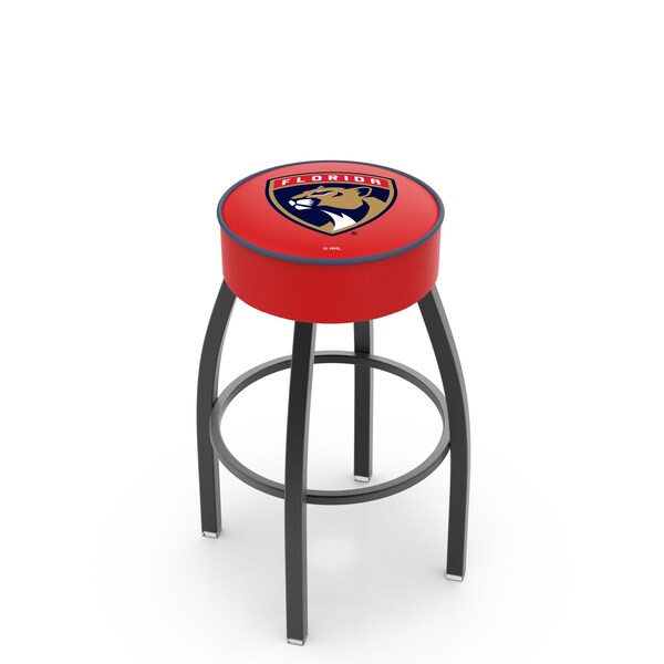 Holland Bar Stool Co 25" Florida Panthers Cushion Seat, Blk Wrinkle Base Swivel Bar Stool - L8B125FLAPAN