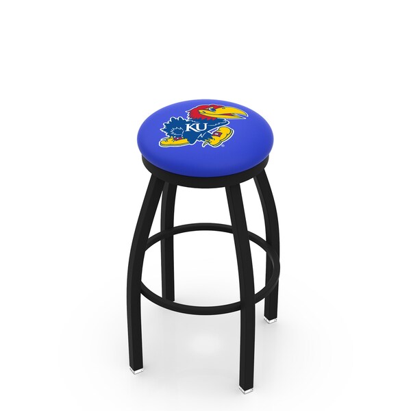 Holland Bar Stool Co 30" Blk Wrinkle Kansas Swivel Bar Stool, Accent Ring - L8B2B30KNSASU