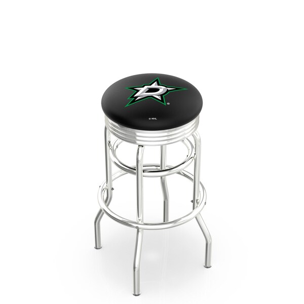 Holland Bar Stool Co 30" Chrome 2-Ring Dallas Stars Swivel Bar Stool, Accent Ring - L7C3C30DALSTA