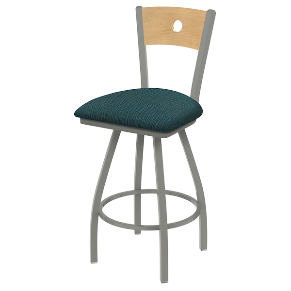 Holland Bar Stool Co 30" Swivel Counter Stool, SS Finish, Nat Back, Graph Tidal Seat - 83036ANNATMPLB022