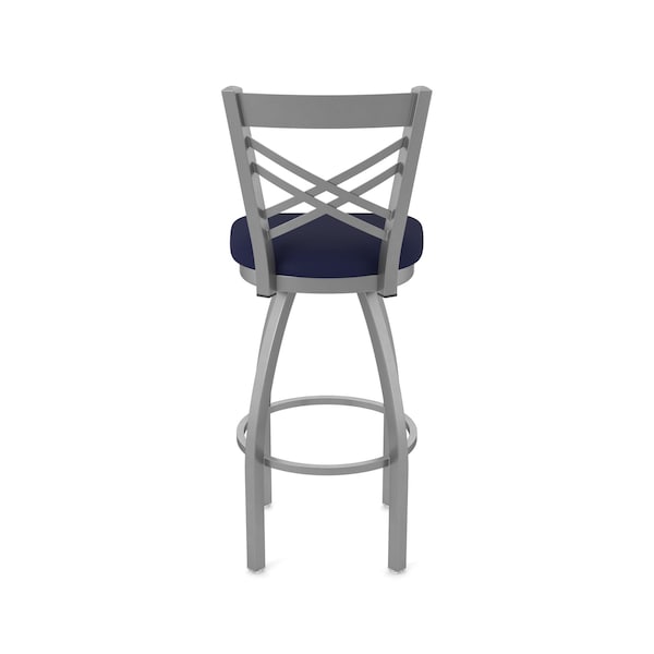 Holland Bar Stool Co OD820 Catalina Stainless Steel 30 Swivel Outdoor Bar Stool with Breeze Sapphire Seat - OD82030SSOD001