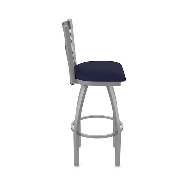 Holland Bar Stool Co OD820 Catalina Stainless Steel 30 Swivel Outdoor Bar Stool with Breeze Sapphire Seat - OD82030SSOD001