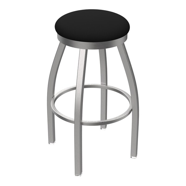 Holland Bar Stool Co 802 Misha Stainless Steel 36in Swivel Bar Stool with Black Vinyl Seat - 80236SSBLKVINYL