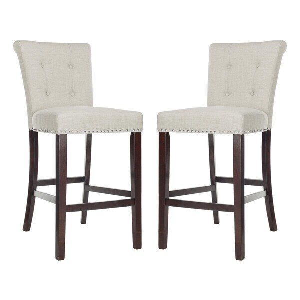 Safavieh Taylor Bar Stool - Light Grey & Espresso - 26.5 x 20 x 44.5 in. - Set of 2 - BST6300A-SET2
