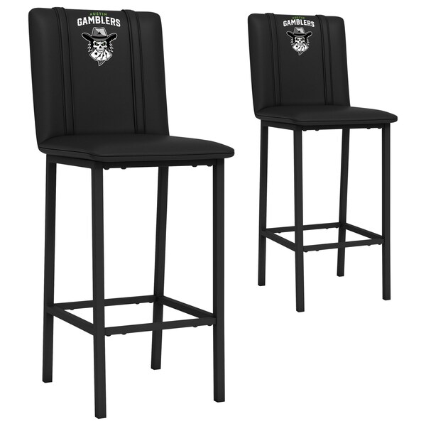 Dreamseat Bar Stool 500 with Austin Gamblers Primary Logo, 2PK - XZ500BSDBLK-PSPBR0015A