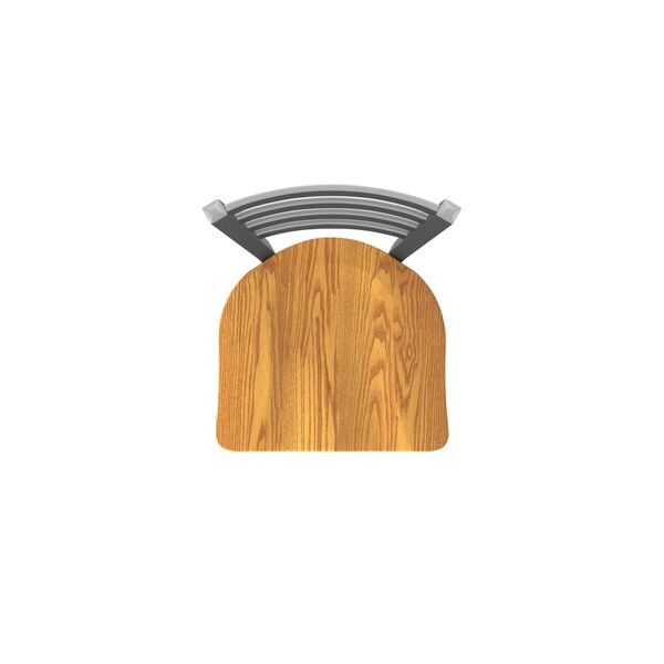 Holland Bar Stool Co 410 Jackie Stainless Steel 36in Swivel Bar Stool with Medium Oak Seat - 41036SSMEDOAK