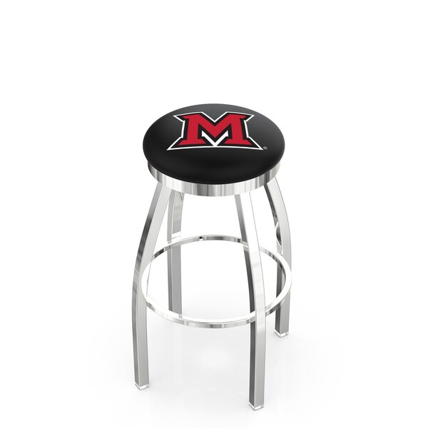 Holland Bar Stool Co 30" Chrome Miami (OH) Swivel Bar Stool, Accent Ring - L8C2C30MIA-OH