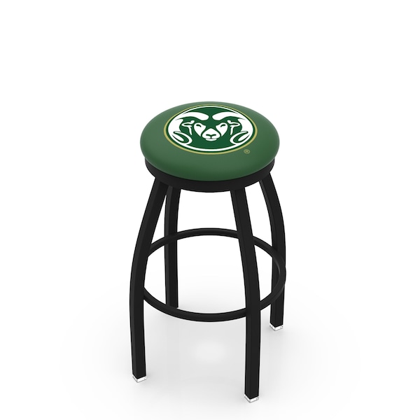 Holland Bar Stool Co 30" Blk Wrinkle Colorado State Swivel Bar Stool, Accent Ring - L8B2B30COLOST