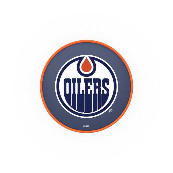 Holland Bar Stool Co 30" Edmonton Oilers Cushion Seat, 2-Ring Chrome Swivel Bar Stool - L7C130EDMOIL
