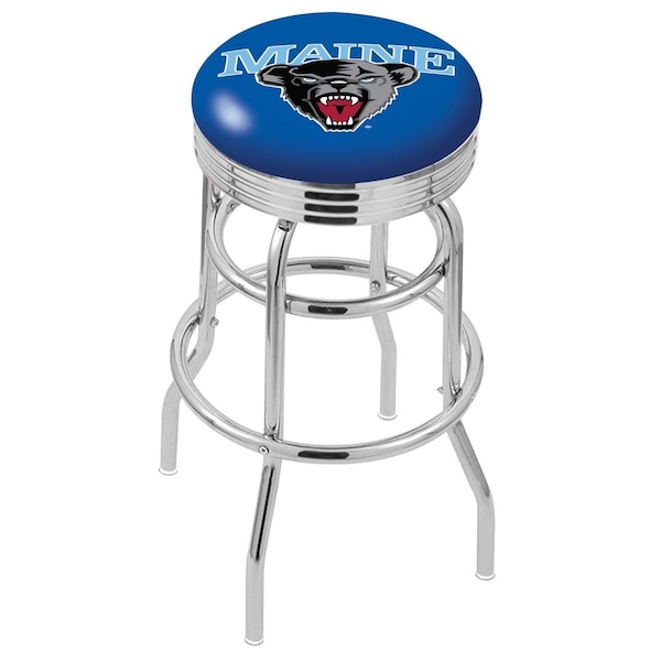 Holland Bar Stool Co 30" Chrome 2-Ring Maine Swivel Bar Stool, Accent Ring - L7C3C30MAINEU