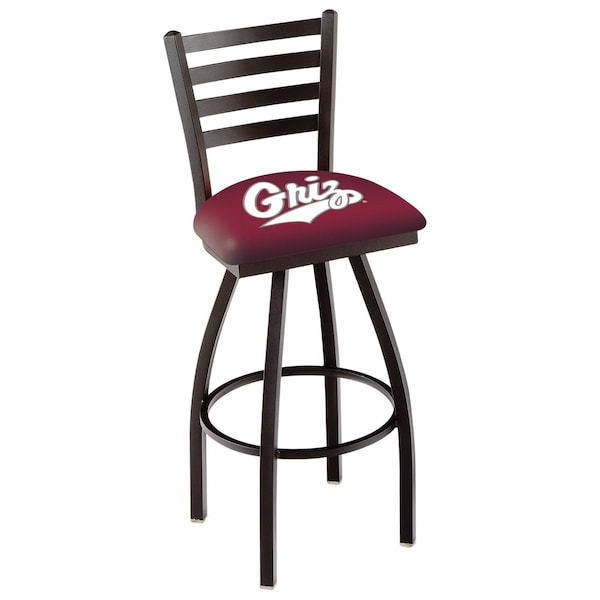 Holland Bar Stool Co 25" Blk Wrinkle Montana Swivel Bar Stool, Ladder Back - L01425MONTUN