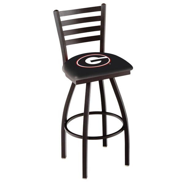 Holland Bar Stool Co 30" Blk Wrinkle Georgia "G" Swivel Bar Stool, Ladder Back - L01430GA-G