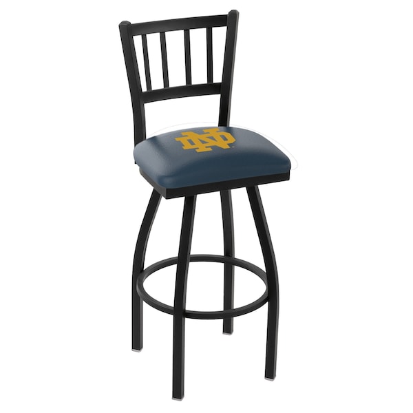 Holland Bar Stool Co 30" Blk Wrinkle Notre Dame (ND) Swivel Bar Stool, Jailhouse Back - L01830ND-ND