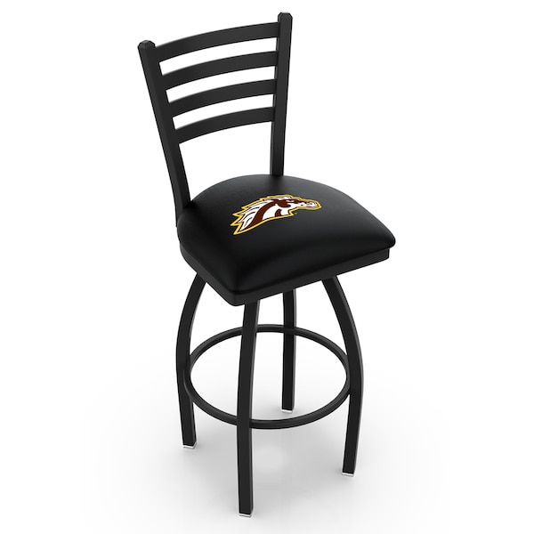 Holland Bar Stool Co 25" Blk Wrinkle Western Michigan Swivel Bar Stool, Ladder Back - L01425WESTMI