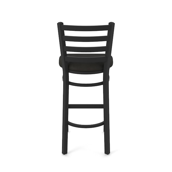 Holland Bar Stool Co 30" Stationary Bar Stool, Black Wrinkle, Canter Espresso Seat - 40030BW003