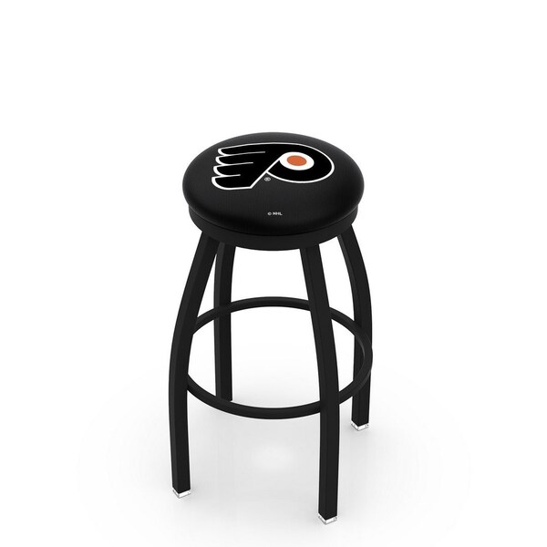 Holland Bar Stool Co 25" Blk Wrinkle Philadelphia Flyers Swivel Bar Stool, Accent Ring - L8B2B25PHIFLY-B