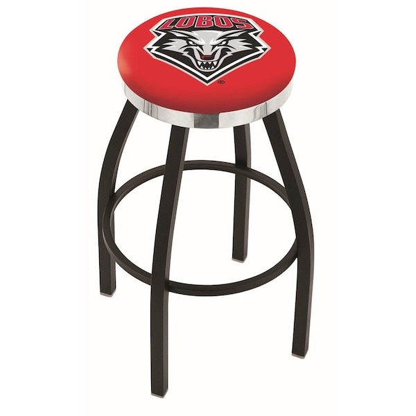 Holland Bar Stool Co 25" Blk Wrinkle New Mexico Swivel Bar Stool, Chrome Ring - L8B2C25NEWMEX