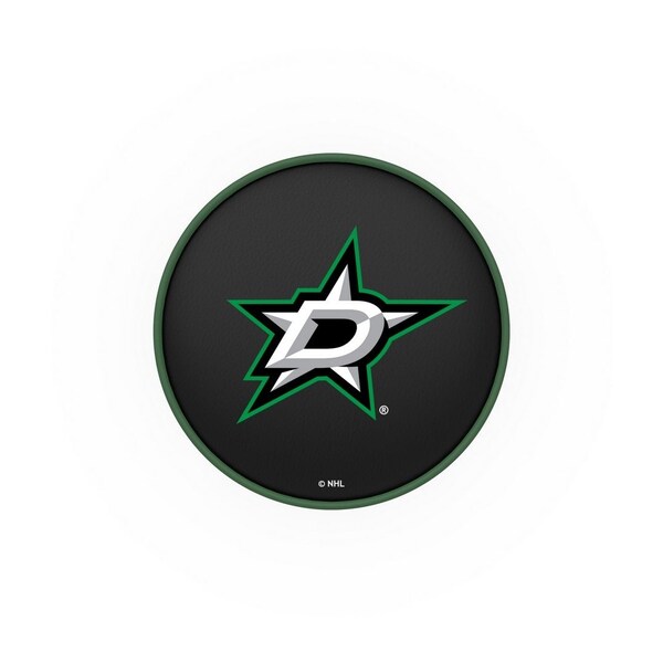 Holland Bar Stool Co 25" 4" Dallas Stars Cushion Seat, Blk Wrinkle Base Swivel Bar Stool - L8B125DALSTA