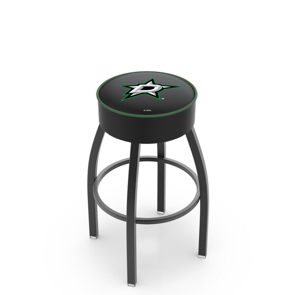 Holland Bar Stool Co 25" 4" Dallas Stars Cushion Seat, Blk Wrinkle Base Swivel Bar Stool - L8B125DALSTA
