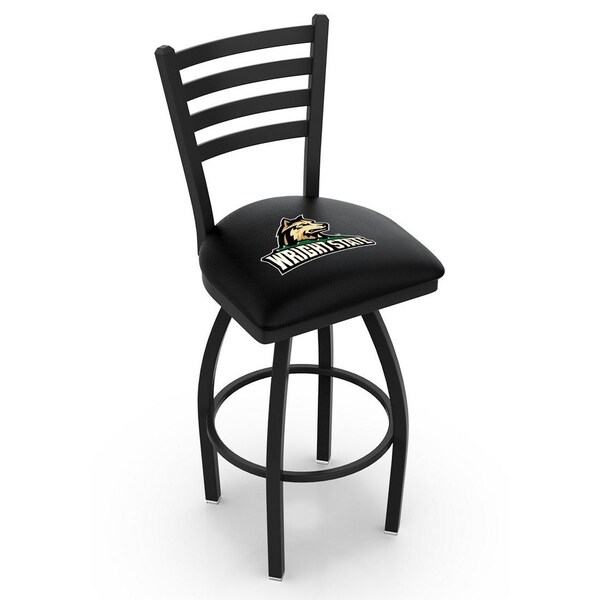 Holland Bar Stool Co 30" Blk Wrinkle Wright State Swivel Bar Stool, Ladder Back - L01430WRTSTU