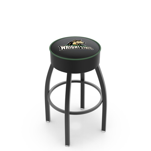 Holland Bar Stool Co 25" 4" Wright State Cushion Seat, Blk Wrinkle Base Swivel Bar Stool - L8B125WRTSTU