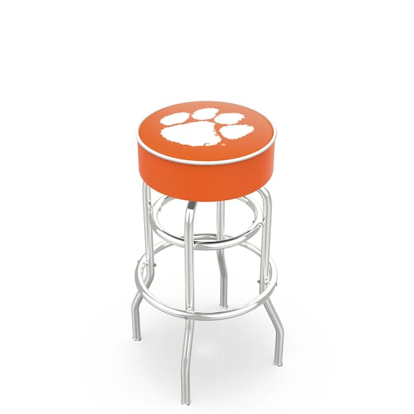 Holland Bar Stool Co 30" 4" Clemson Cushion Seat, Double-Ring Chrome Swivel Bar Stool - L7C130CLMSON