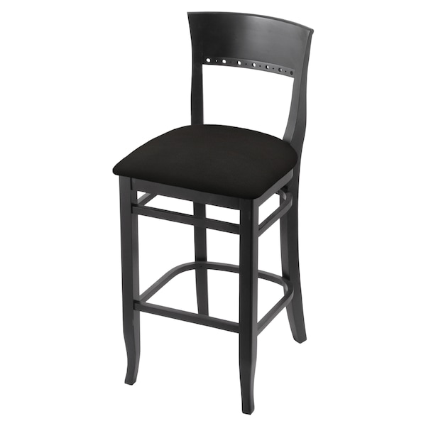 Holland Bar Stool Co 30" Bar Stool, Black Finish, Canter Espresso Seat - 316030BLK003