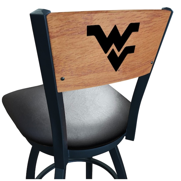 Holland Bar Stool Co 30" Blk Wrinkle West Virginia Swivel Bar Stool, Laser Engraved Back - L03830BWMEDMPLAWESTVABLKVINYL