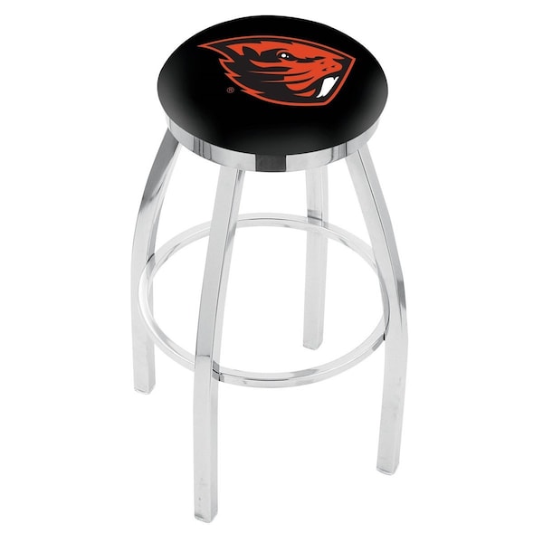 Holland Bar Stool Co 25" Chrome Oregon State Swivel Bar Stool, Accent Ring - L8C2C25OREGST