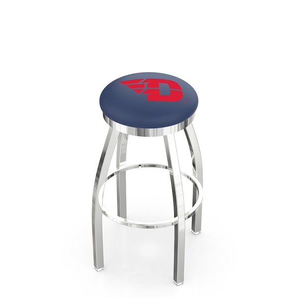 Holland Bar Stool Co 25" Chrome University of Dayton Swivel Bar Stool, Accent Ring - L8C2C25DYTNUN